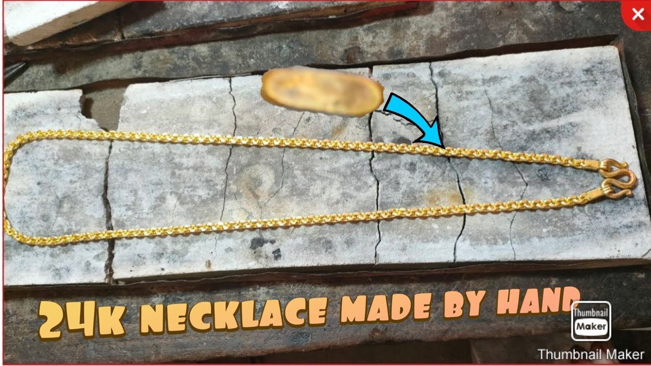 Making a pure 24k Gold necklace | hand made 24 Karat
