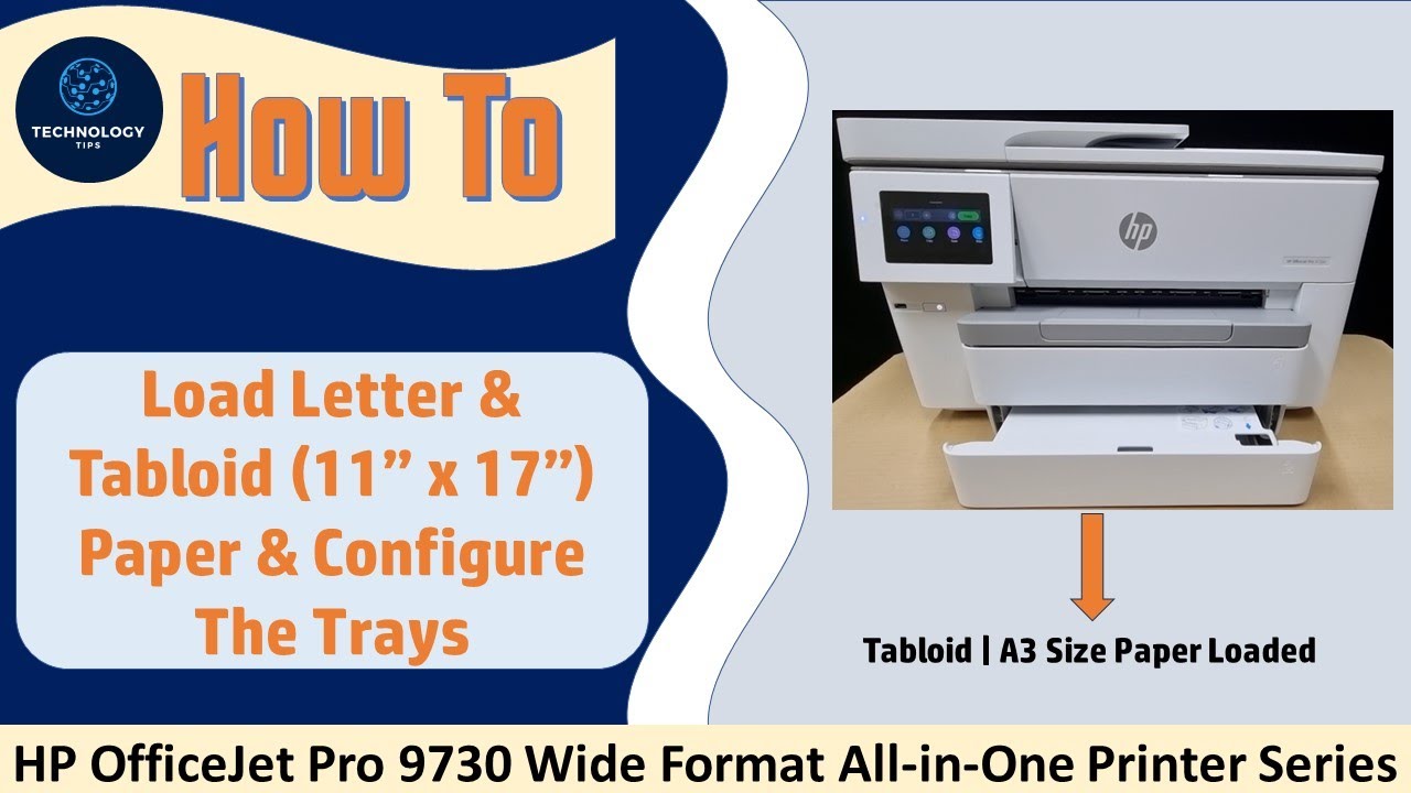 Широкоформатный принтер HP OfficeJet Pro 9730 AiO: как загрузить бумагу формата Letter и Tabloid ...