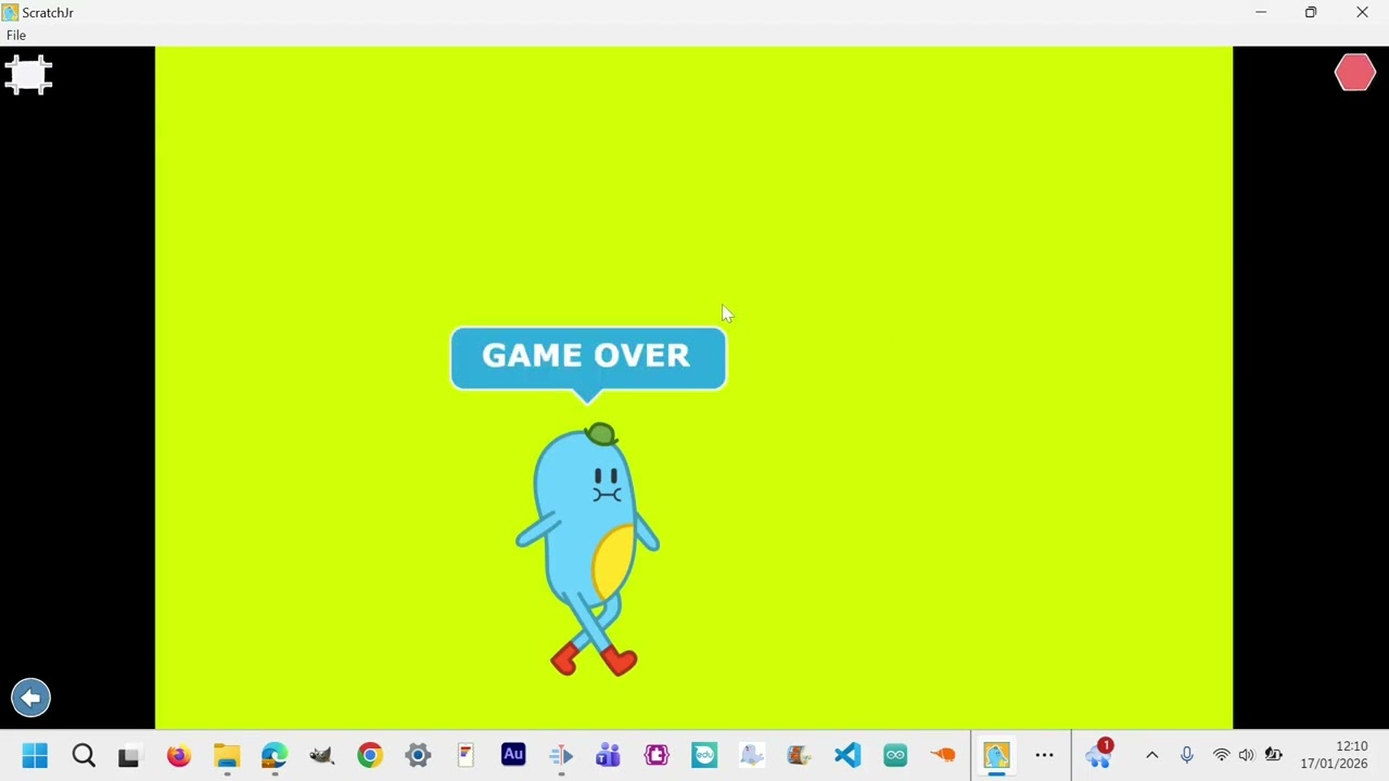 Programa con Scratch Jr un juego parecido a Flappy bird manteniendo tu personaje en vuelo.
