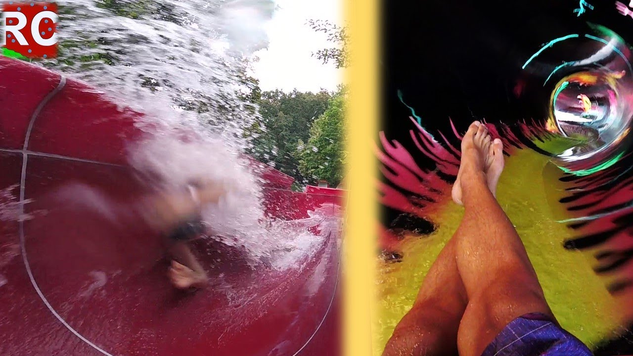 Freibad R&uuml;ppurr - rote R&ouml;hrenrutsche (extrem harter Kurvenwechsel / extreme hard turn)