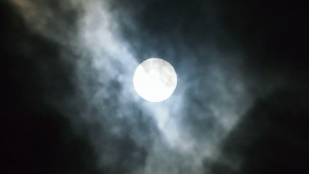 Full Moon Slowly being Covered by Clouds background effects for video editing | 4K Video Download