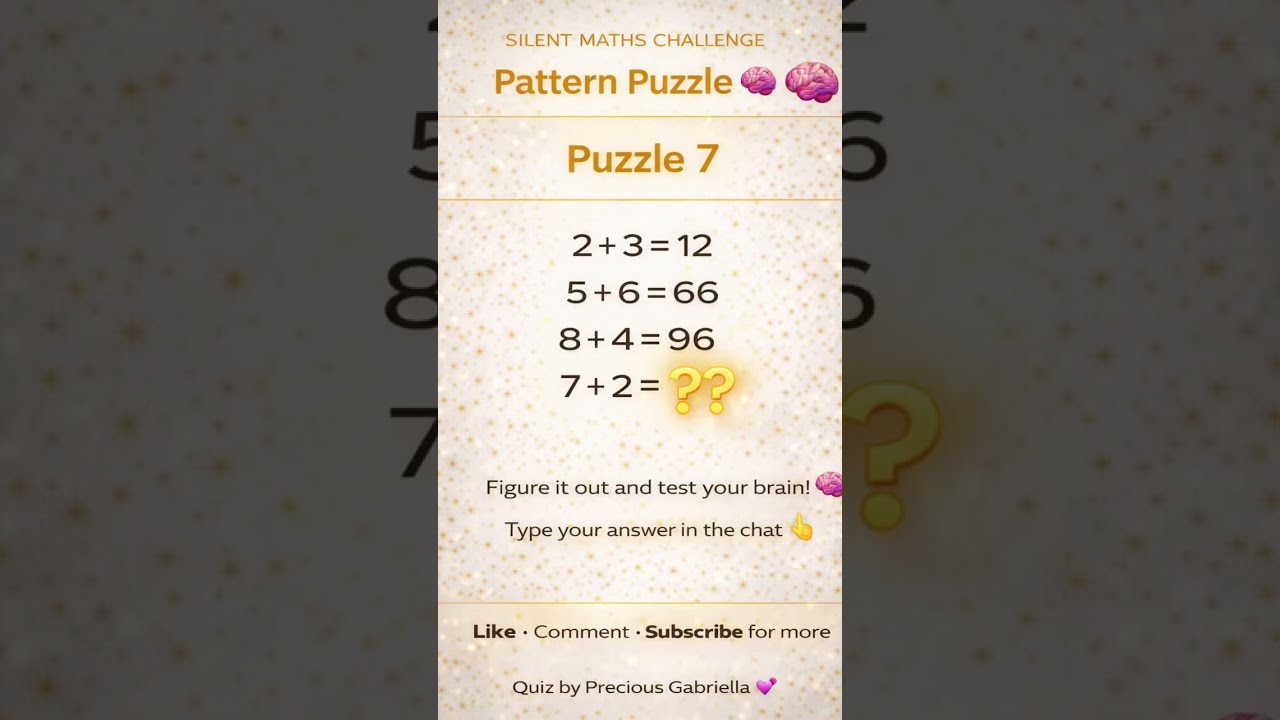 Special Maths Quiz silent livestream