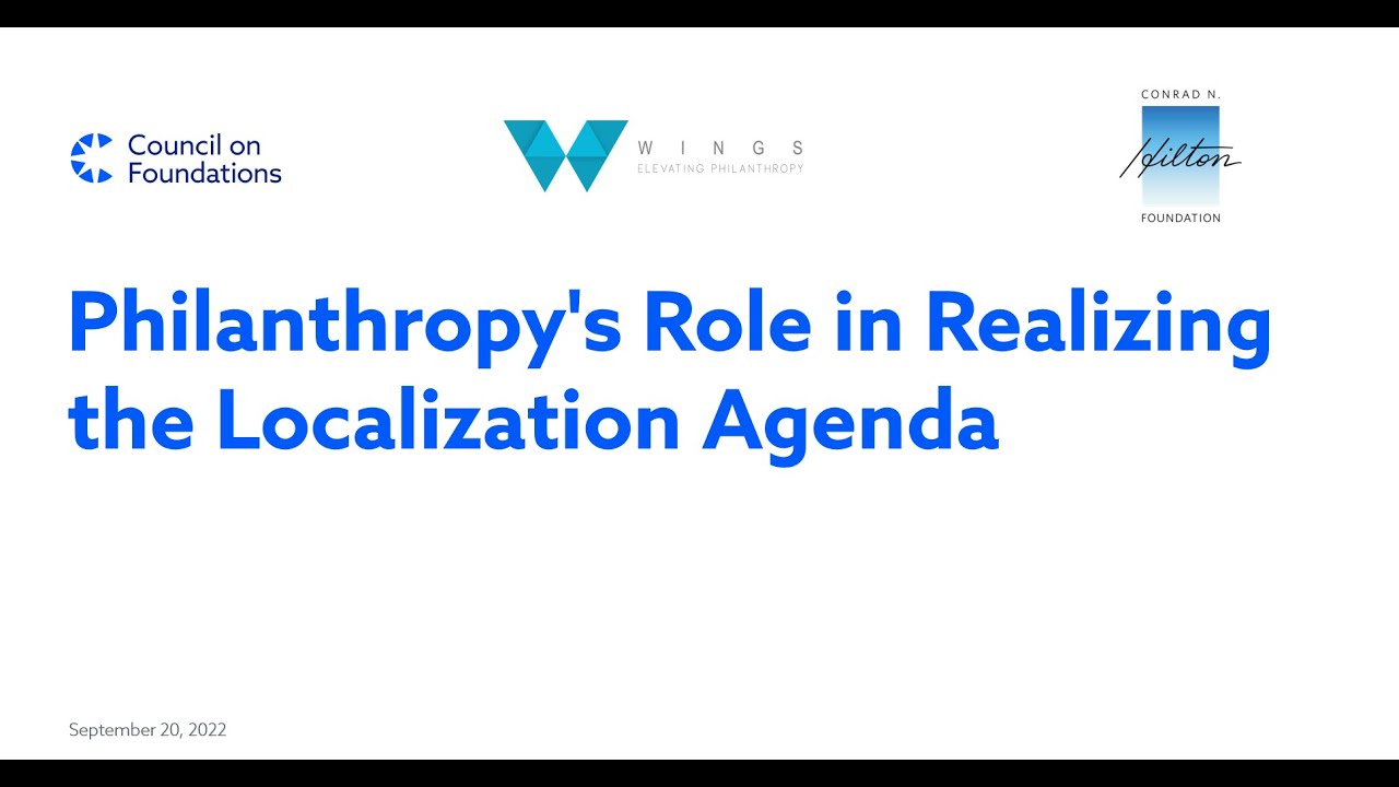 Philanthropy's Role in Realizing the Localization Agenda