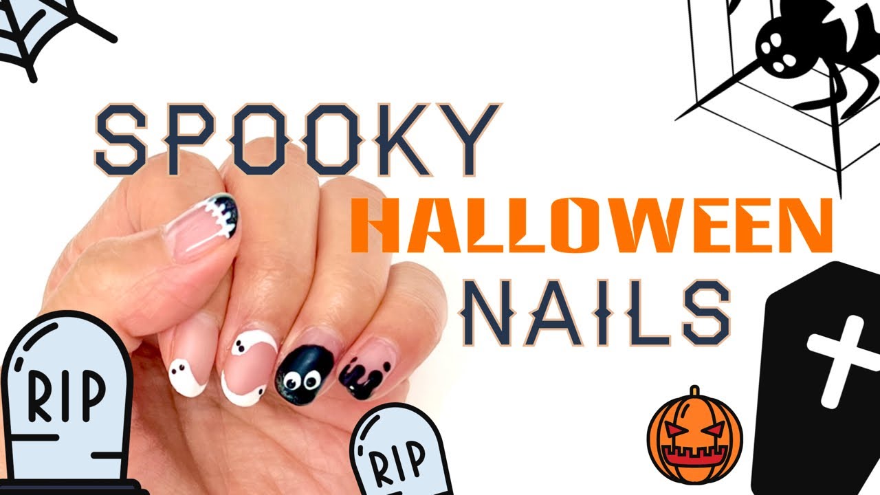 Easy Halloween Nail art tutorial  👻💅