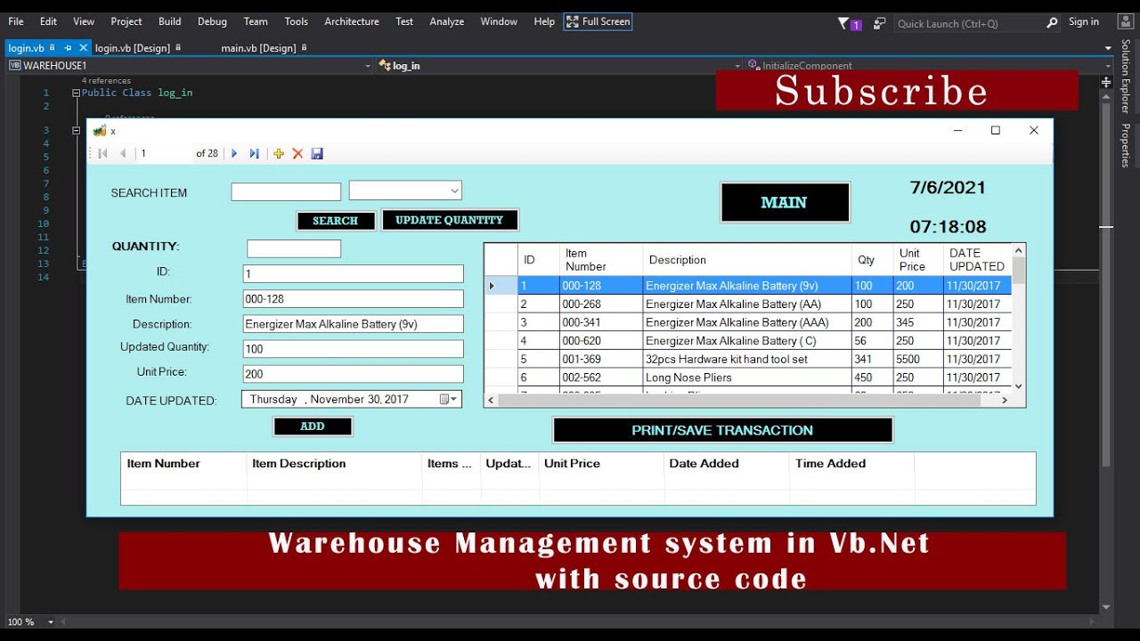 Warehouse Management system in Vb Net with Full source code | Free Source code Download