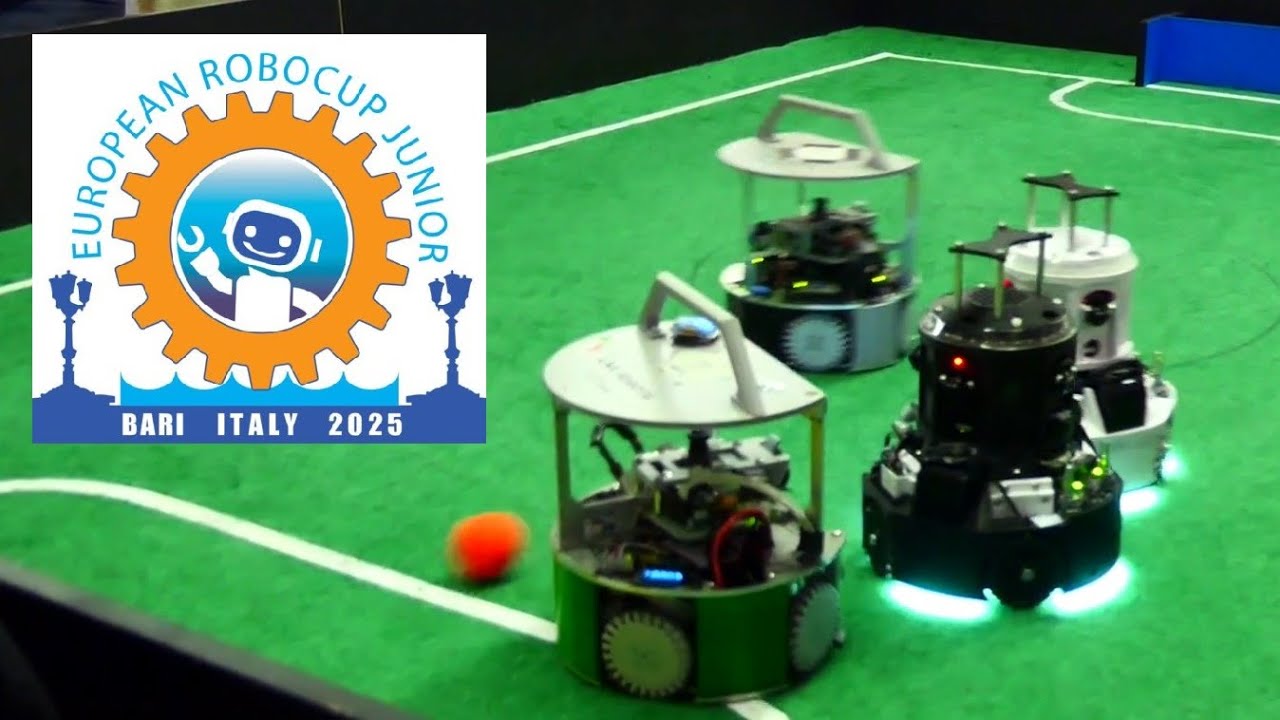 RoboCupJunior European Championship 2025 - Bari Italy - Soccer Open - highlights
