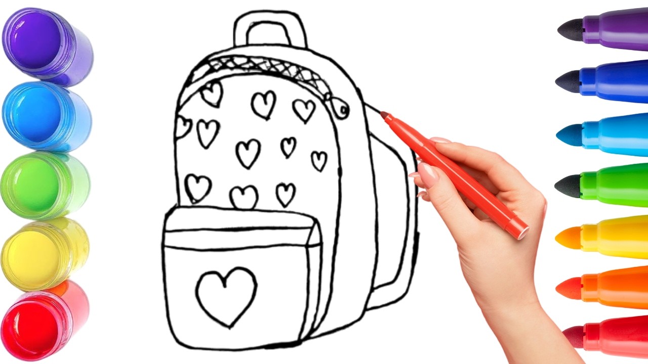 How To Draw cute bag Drawing, Painting & Coloring For Kids and Toddlers_ Child Art 🐋🌈🎨