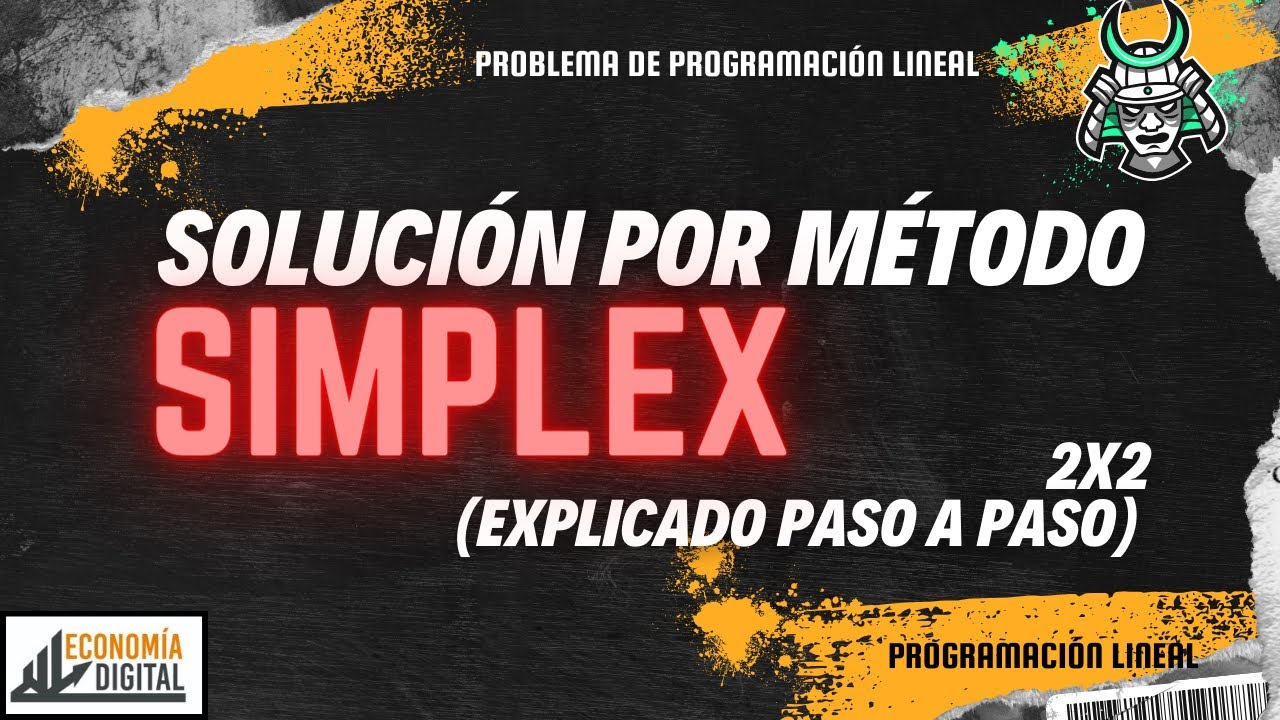 20.Programación Lineal- 2x2 método simplex explicado paso a paso