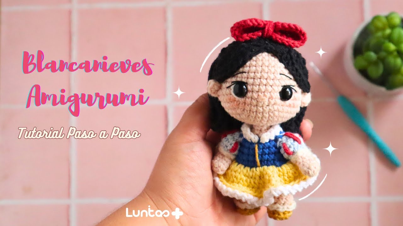 🍎👑Princesa Blancanieves Amigurumi // Tutorial Crochet Paso a Paso 👑 🍎