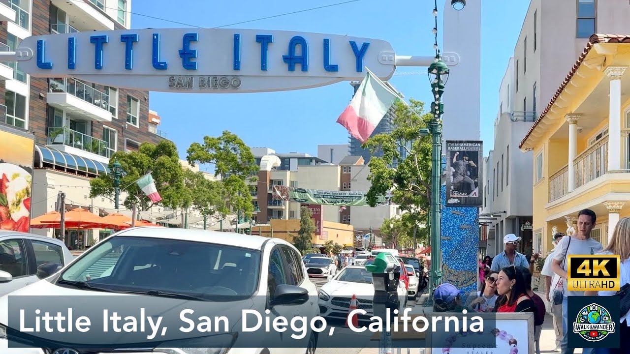 Little Italy, San Diego, California - 4K Walking Tour
