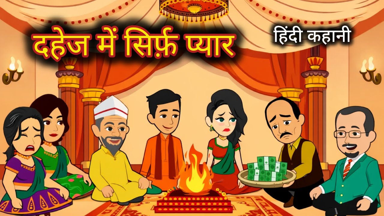 दहेज में सिर्फ़ प्यार । Dahej mein sirf pyaar | Hindi kahani | Bedtime stories #lovetoonshindi
