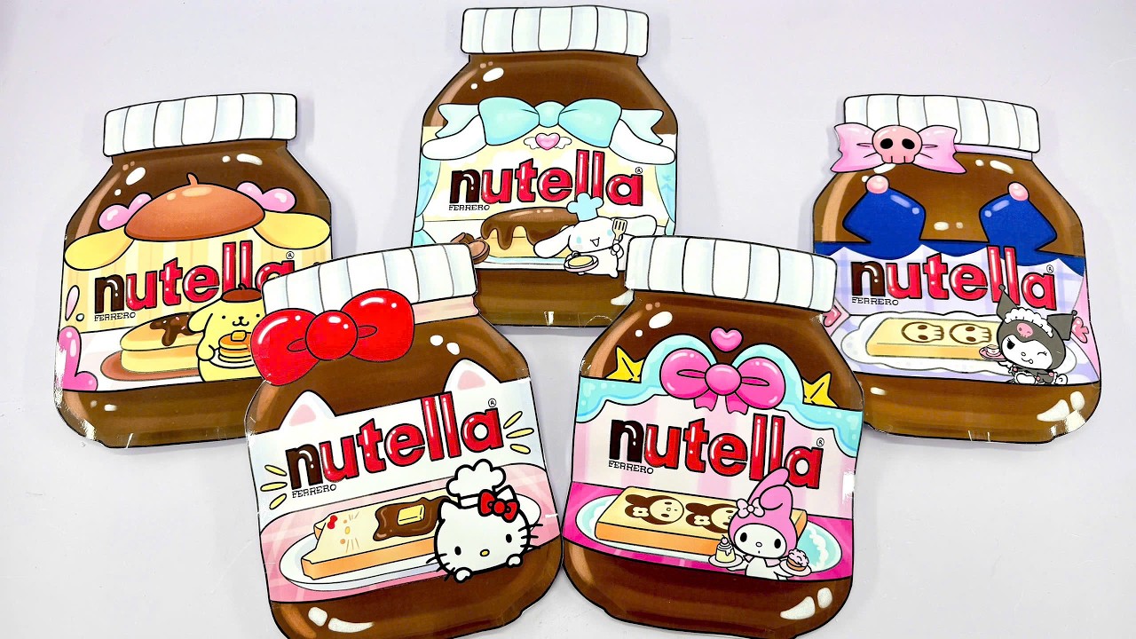 🌈Paper DIY🌈Nutella x SANRIO Blindbag 1000$ | Kuromi, Melody, Cinnamoroll, Kitty | ASMR #Unboxing