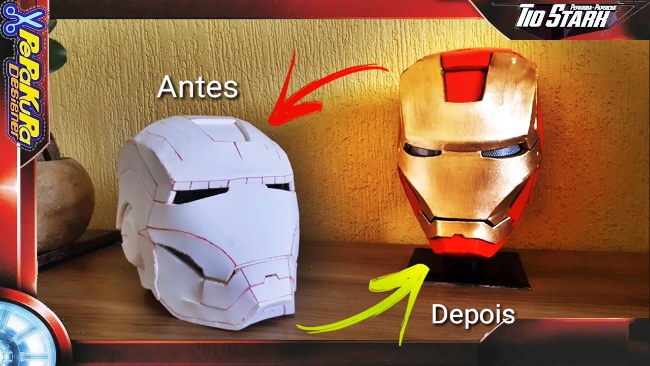 Como fazer um capacete homem de ferro diy - [ ACABAMENTO E PINTURA ]