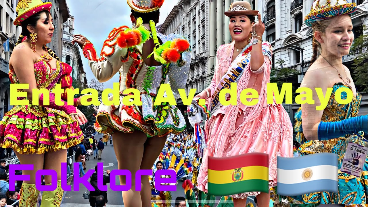 ENTRADA FOLKLORICA Av. de Mayo Bs As CELEBRA BOLIVIA 2022