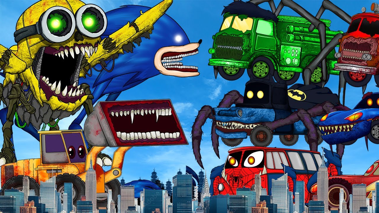 Hulk Truck,BatMan Car,McQueen Eater,Minion.exe,Sonic Tapes,Monster Truck - Disney Pixar Cars Funny