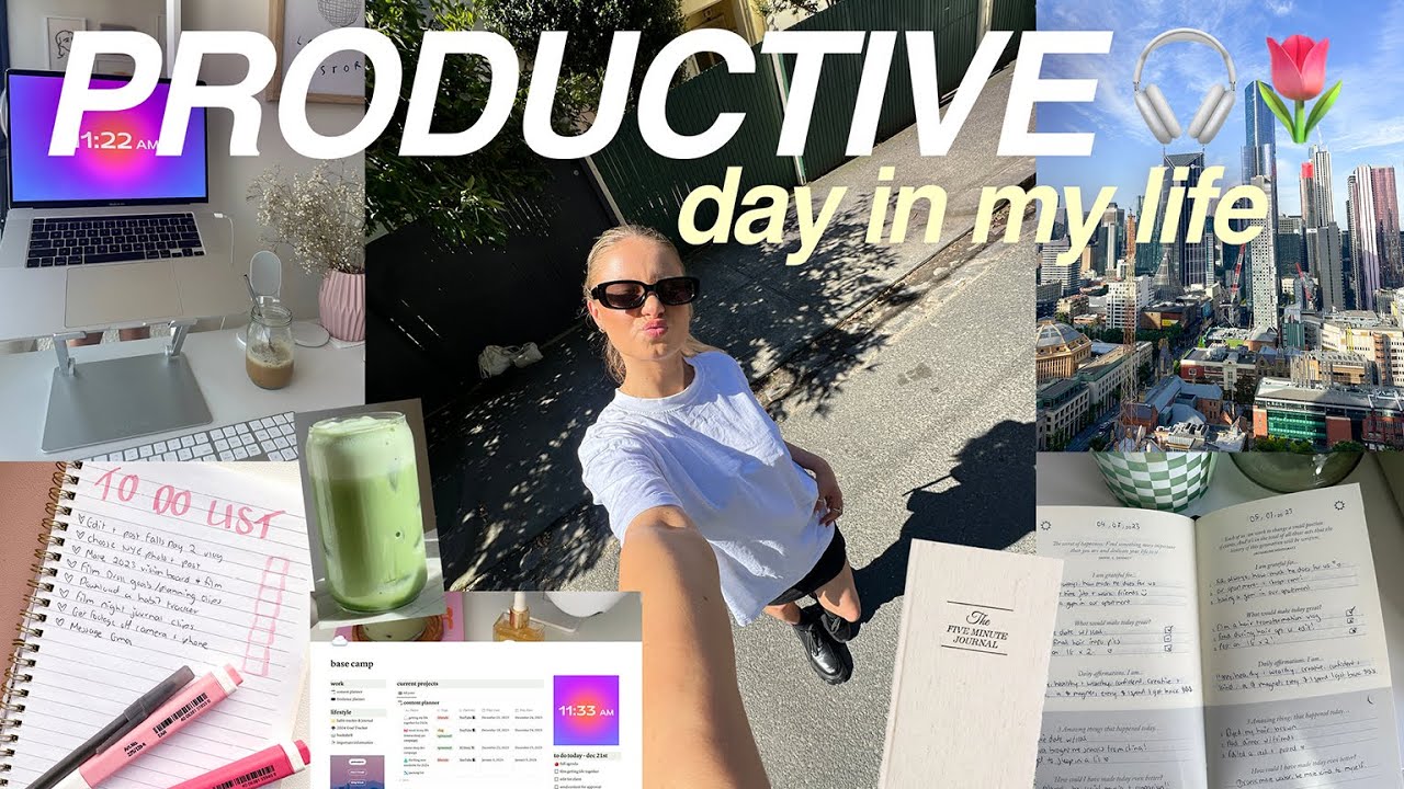 a PRODUCTIVE AF day in my life (vlog) 🎧📝 | client work, editing, notion, | Melbourne Australia
