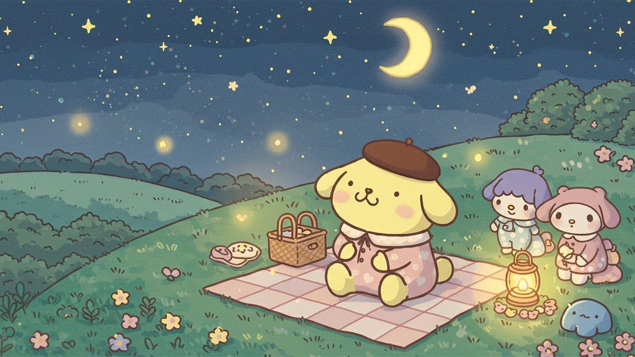 Pompompurin Night Picnic | Chill Lofi Beats for Study, Relax, Focus