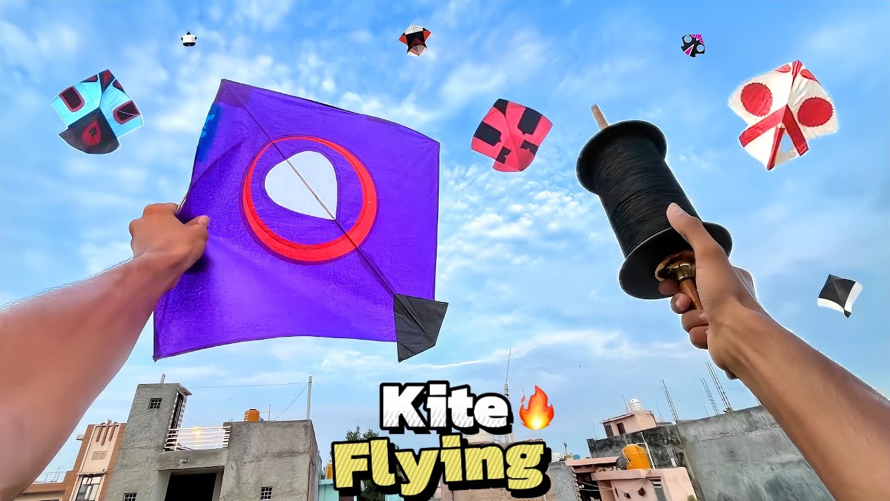 KITE FLYING & KITE CUTTING🔥 | Kite Fighting Rooftop #kite