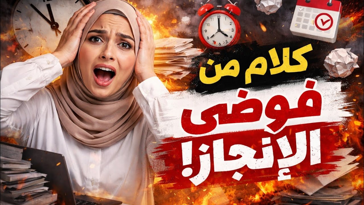 بين الفوضى💔 والانجاز💪❤️  كلام 👄  مهم للانتقال من فوضى للانجاز🥰