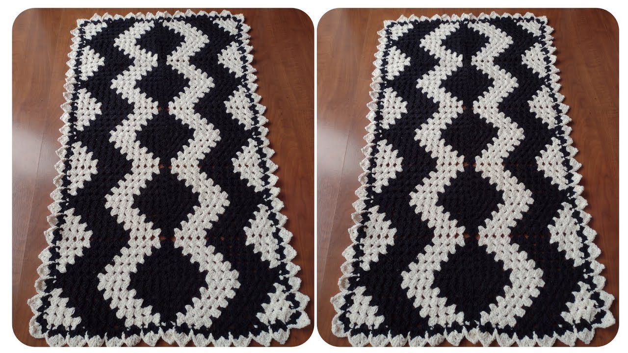 TAPETE  ZIG ZAG em crochê parte 1