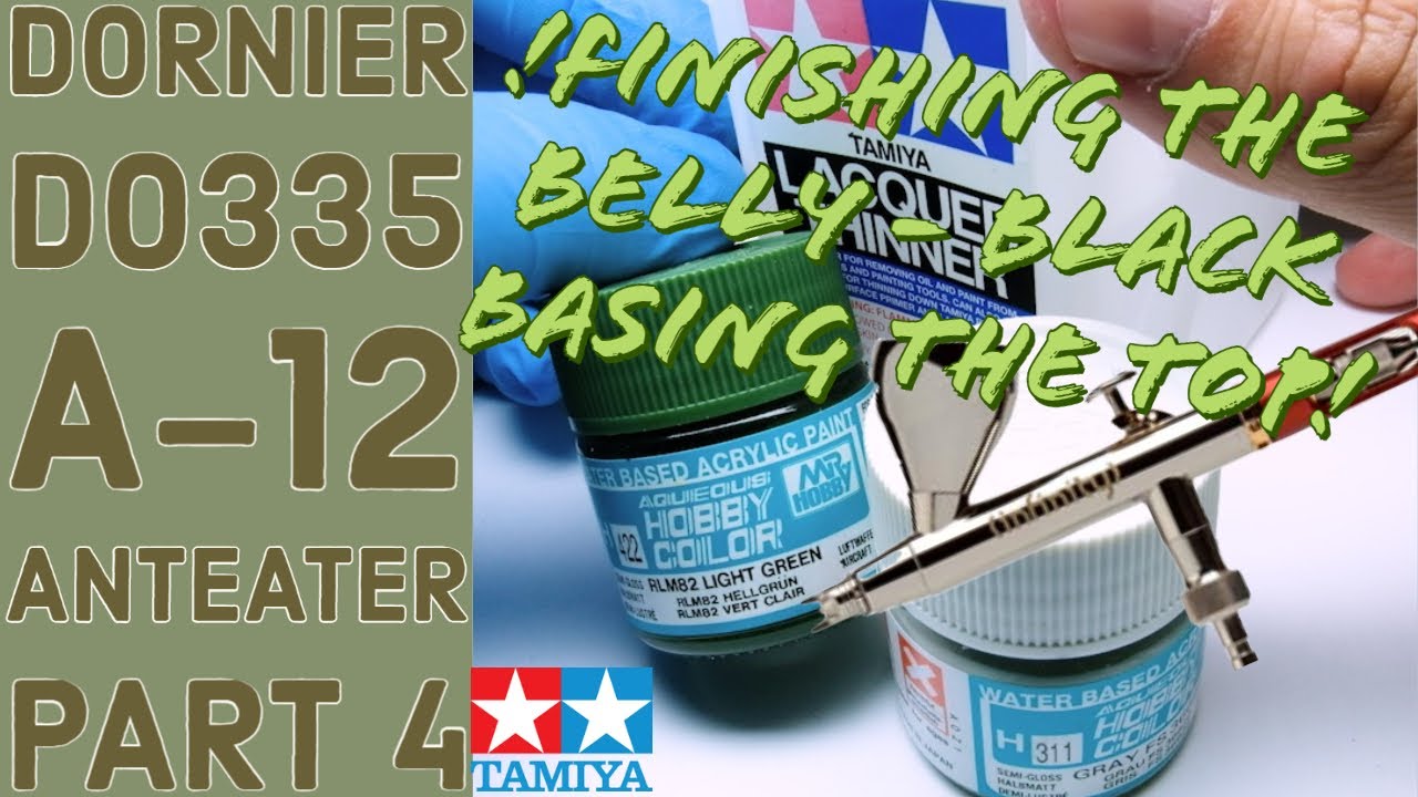Belly done! Black basing the Top - Dornier Do335 A-12 Anteater - Part 3 - タミヤ - スケールモデル How to