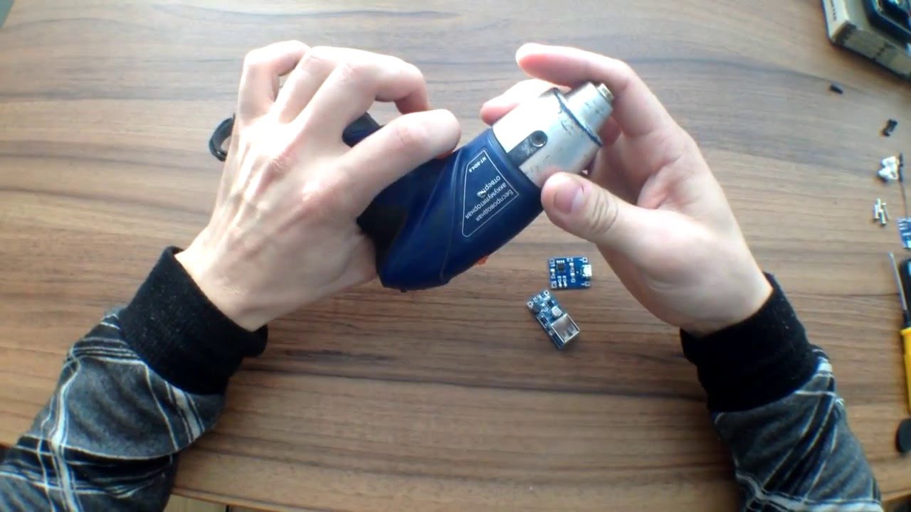 замена NiCd аккумуляторов на LiIon 18650 в электро отвертку. Good Master