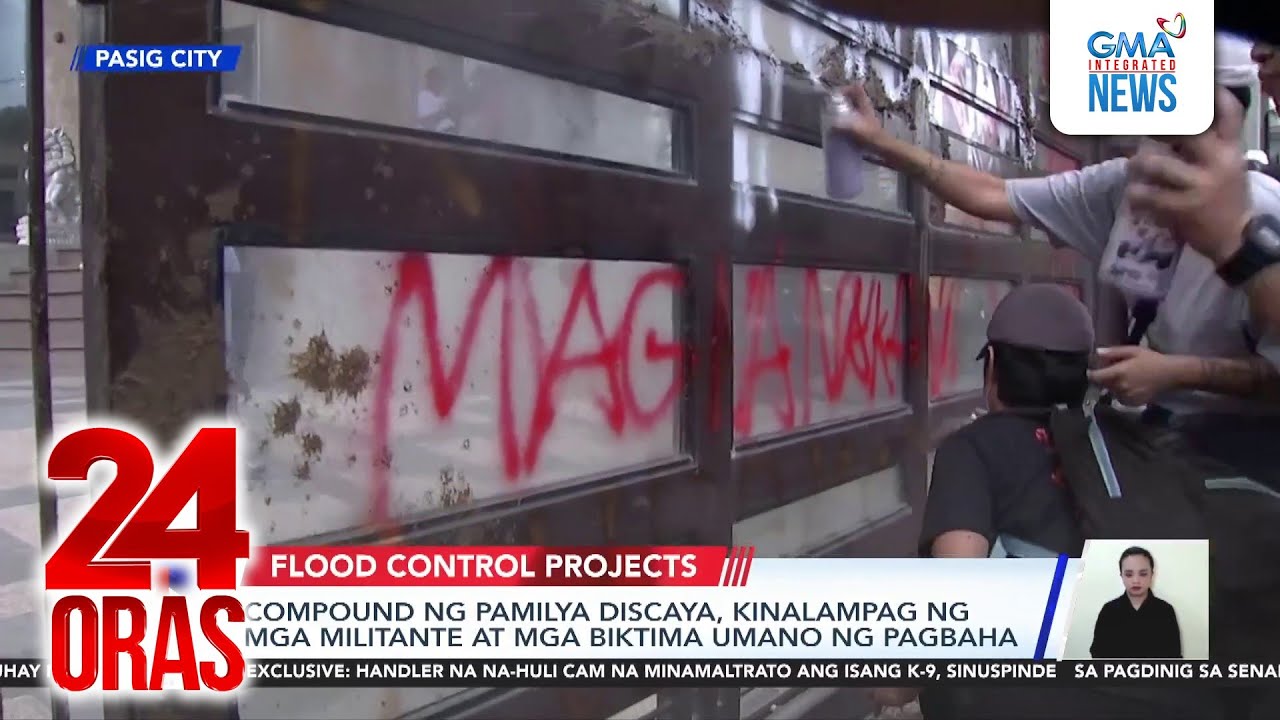 Compound ng pamilya Discaya, kinalampag ng mga militante at mga biktima umano ng pagbaha | 24 Oras