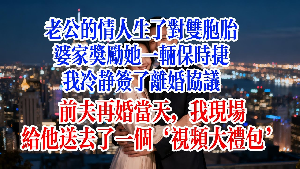 老公的情人生了對雙胞胎，婆家獎勵她一輛保時捷，我冷靜簽了離婚協議。前夫再婚當天，我現場給他送去了一個‘視頻大禮包’#故事頻道 #爱情故事 #情感故事 #出軌 #婚姻 #小说