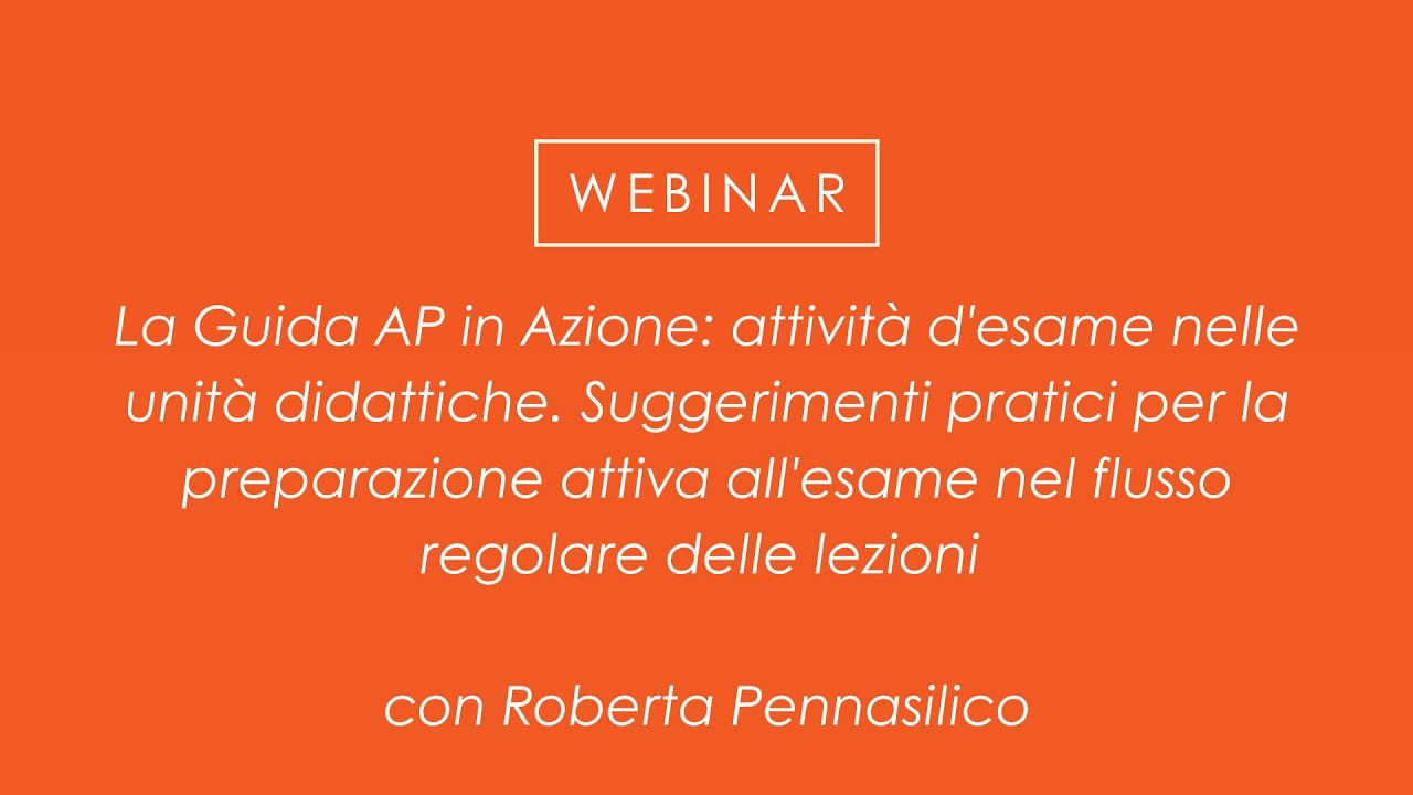 La Guida AP in Azione: attività d'esame nelle unità didattiche