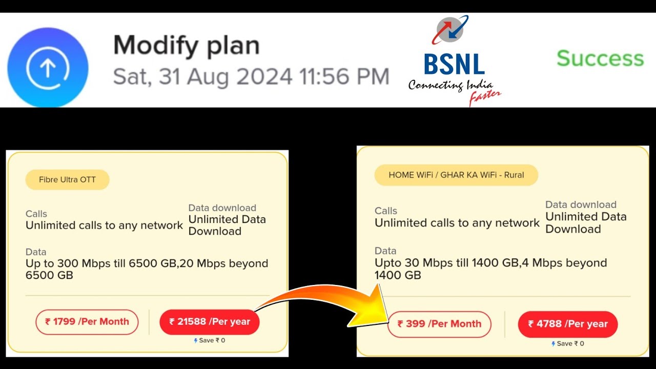 Change BSNL Broadband Plans Easily on Your Mobile || New BSNL FTTH/Broadband Plans 2024