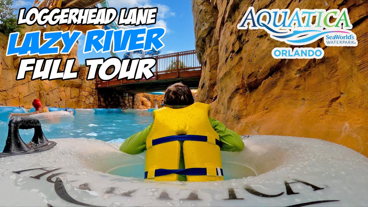 Loggerhead Lane Lazy River Ride Full Lap at Aquatica Water Park Orlando (Jan 2023) [4K]