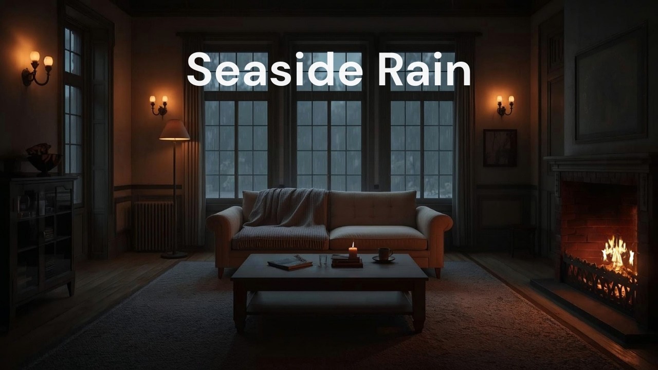 Seaside Town Rain | Calm Coastal Rain Ambience | 2 Hours