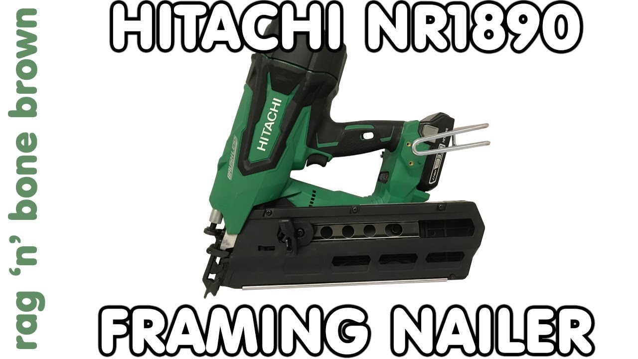 Hitachi NR1890 18 В, бесщёточный аккумуляторный гвоздезабивной пистолет для каркасного строительс...