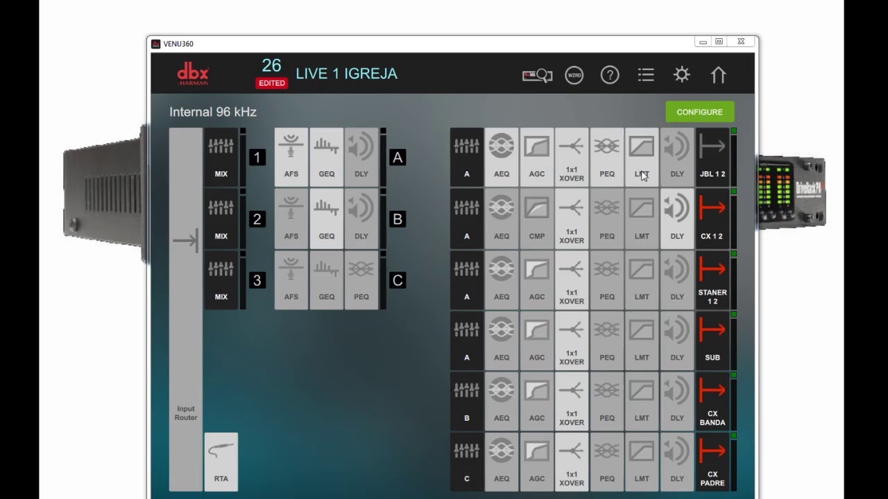 live dbx 360, AFS GEQ, AEQ, CMP, AGC