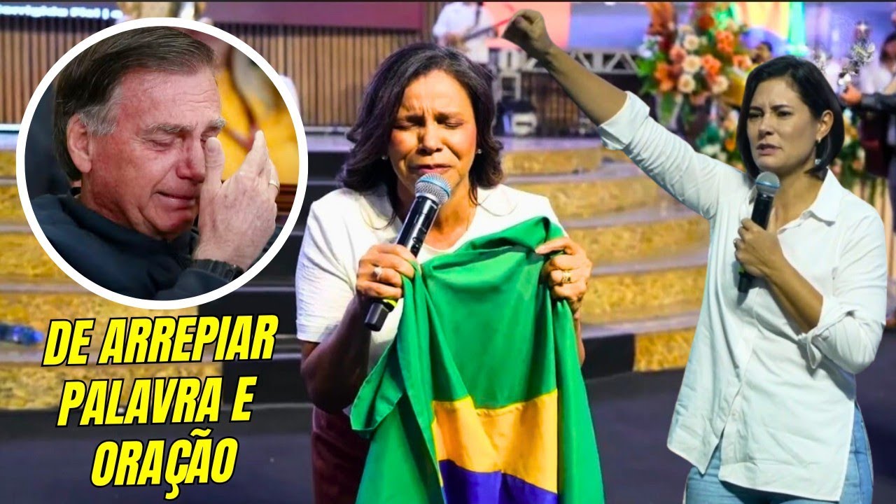 MICHELLE BOLSONARO PREGA E DEUS TOMA A PASTORA EZENETE RODRIGUES EM ORAÇÃO - BOLSONARO EM IGREJA