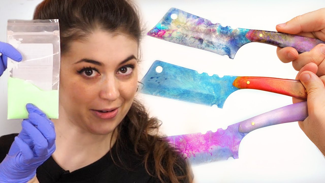 3 Magic KNIVES from RESIN ART (1 glows in the dark)