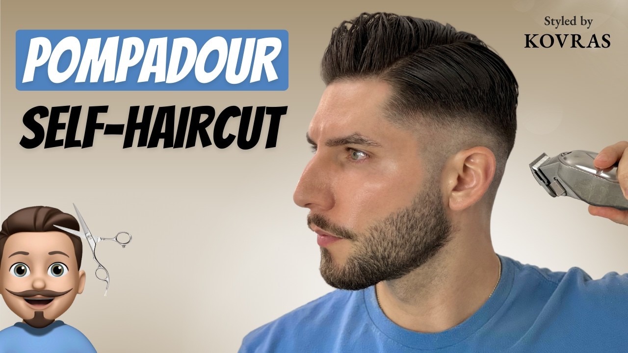 ASMR Modern Slick Back Pompadour Self-Haircut Tutorial | How To Cut Men's Hair 2026