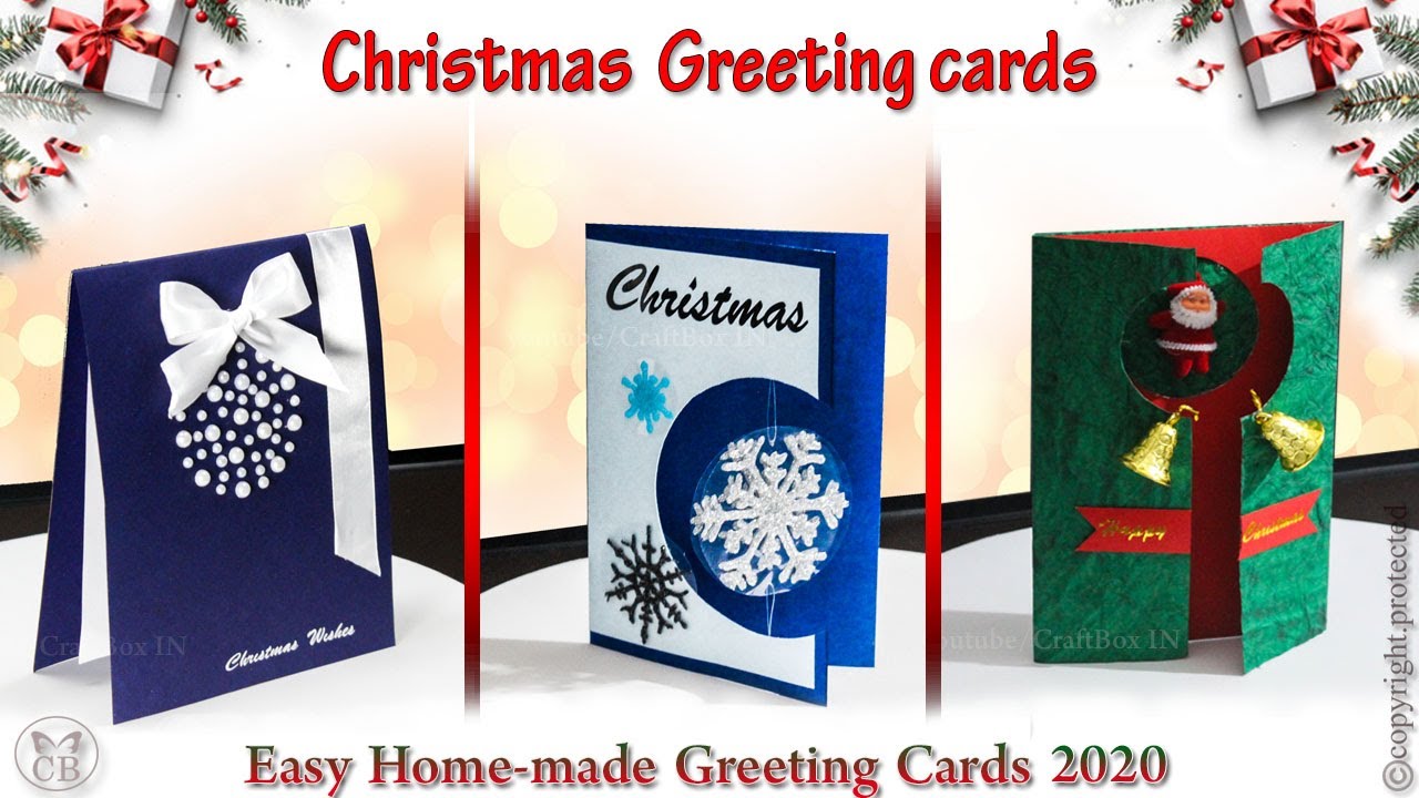 3 Easy Greeting Card Ideas | Merry Christmas Card Ideas 2020| Handmade Christmas Card Tutorial