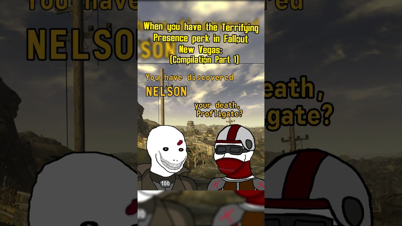 When you have the Terrifying Presence perk in fallout new vegas compilation: #fallout #memes #shorts
