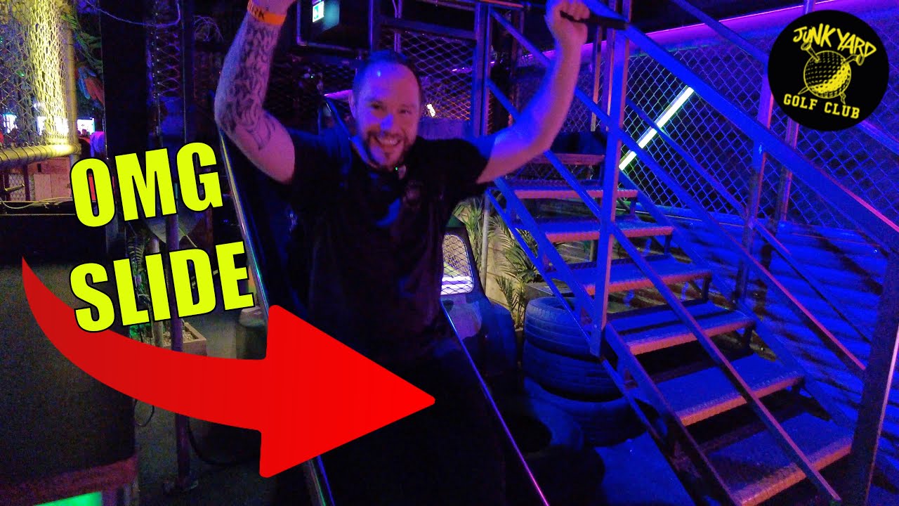 THIS MINI GOLF HAS A SLIDE! Junkyard Golf in London- Shoreditch WAS EPIC! Gary Course ⛳️