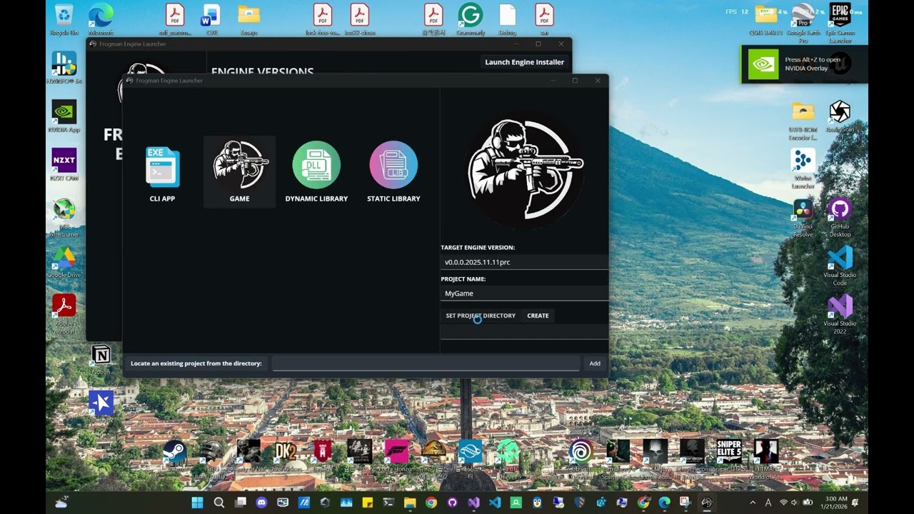 Frogman Engine Game Development Kit Graphical User Interface Application Demo