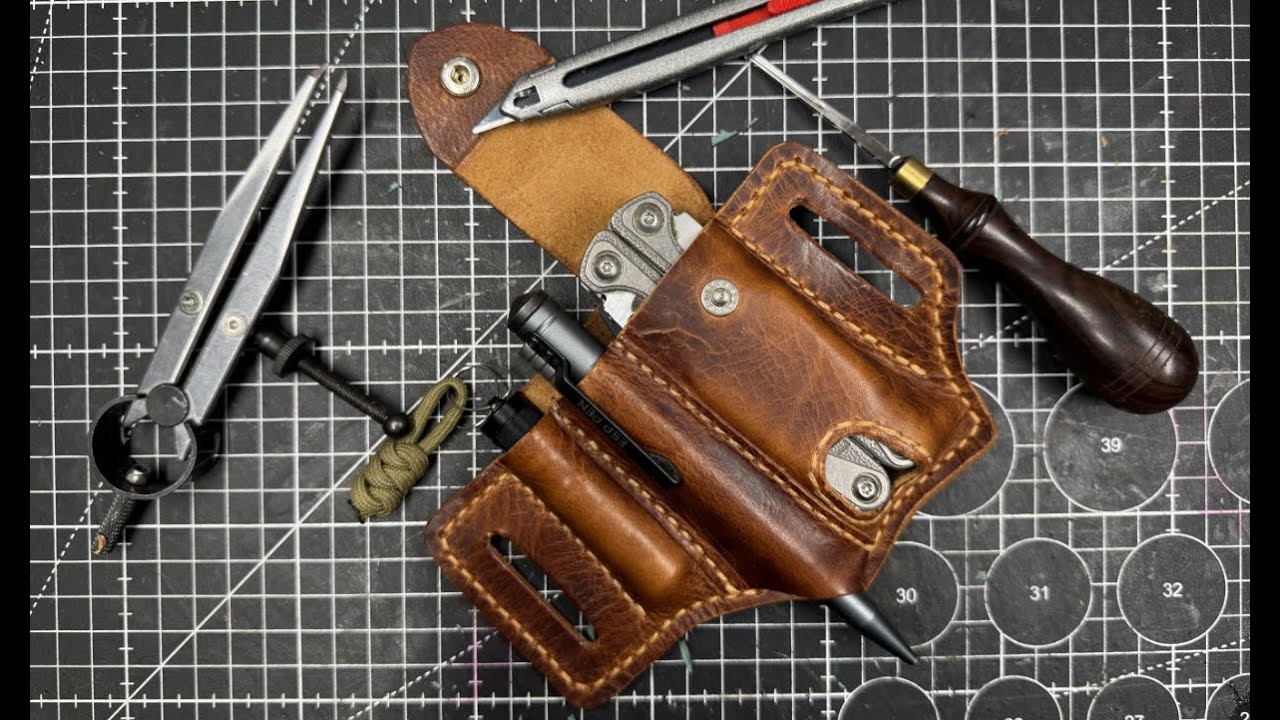 EDC кожаный чехол для мультитула Leatherman своими руками. ASMR