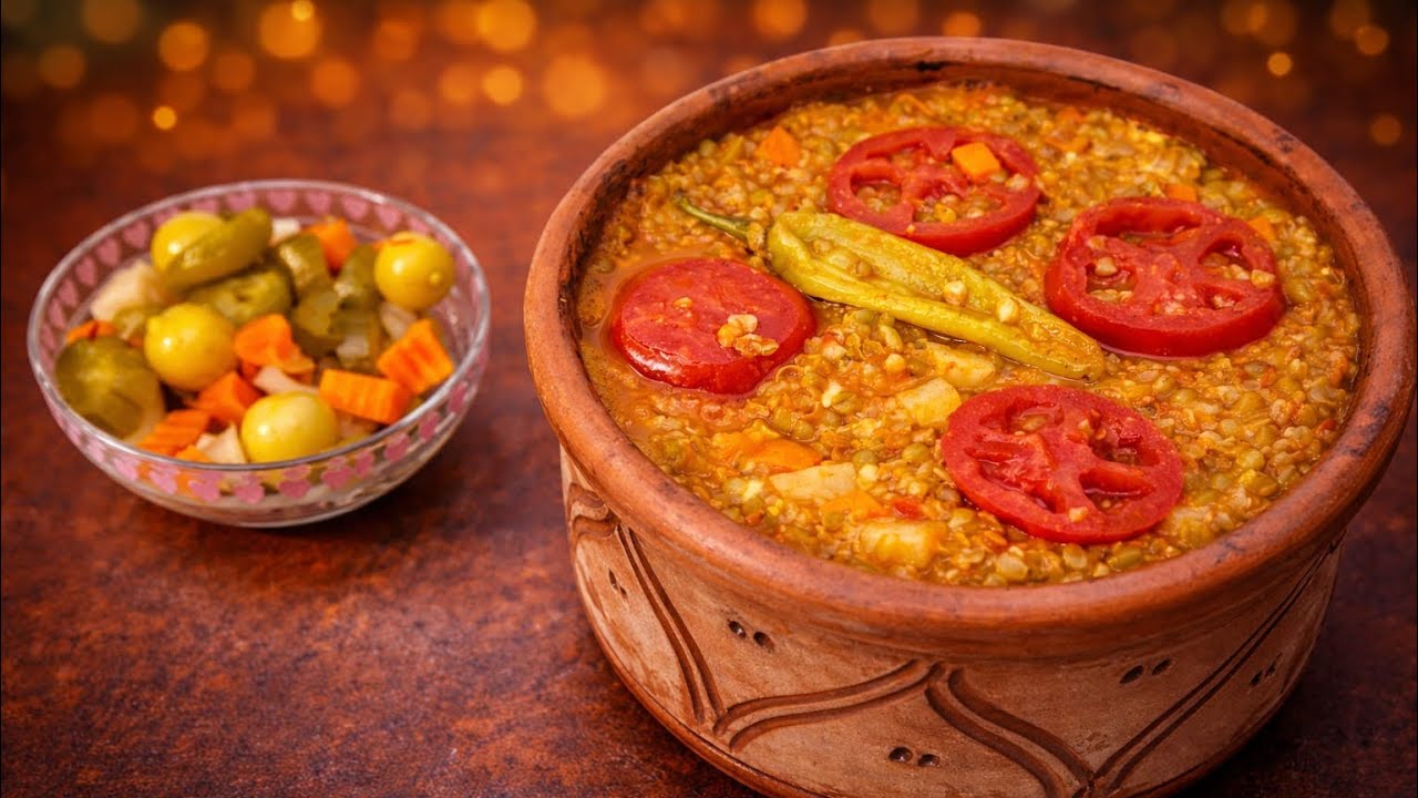 طاجن فريك بالخضار أجمل وأخف أكله صيامي ممكن تعملوها😋