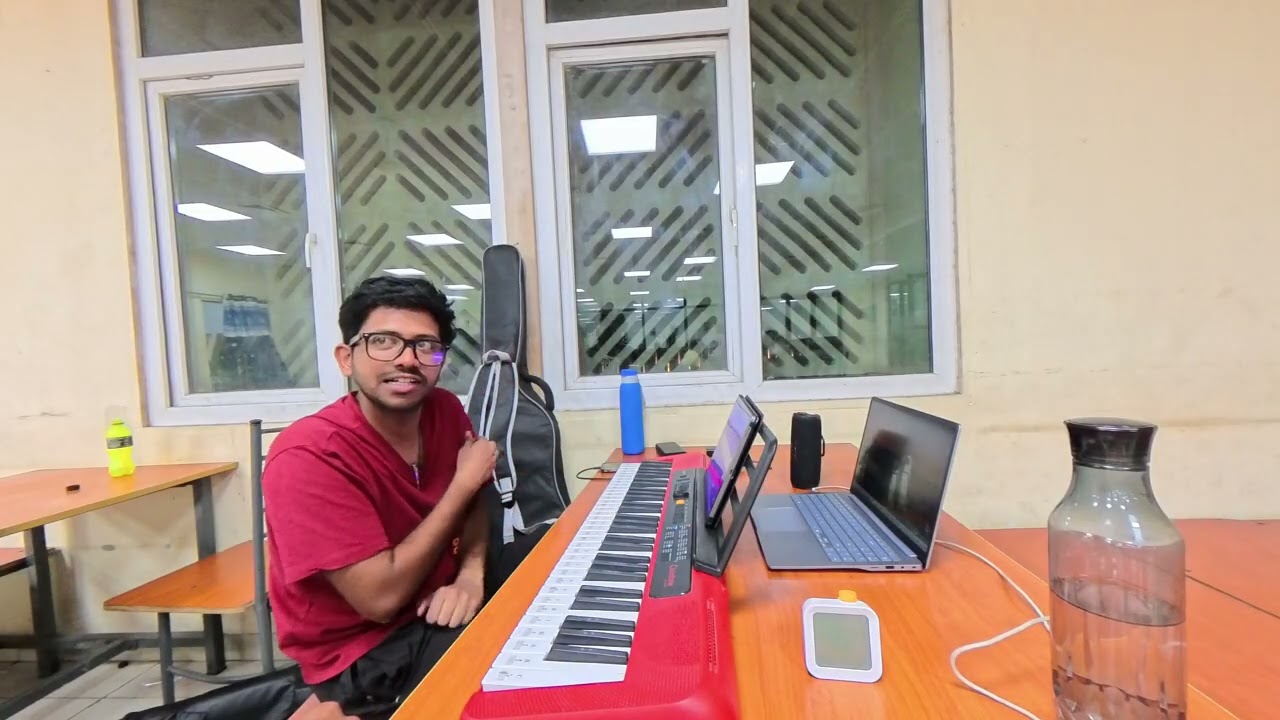 Playing Piano and Guitar in canteen of IIT Jodhpur