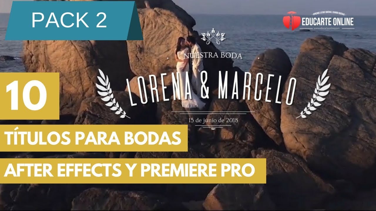 10 Elegantes Títulos para Bodas en After Effects y Premiere Pro - PACK 2