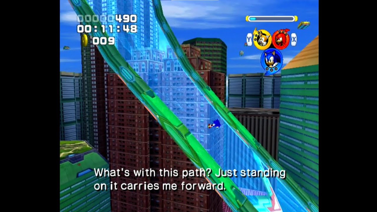 Sonic Heroes (GCN) – Team Sonic – Grand Metropolis – Sonic-only challenge in 
