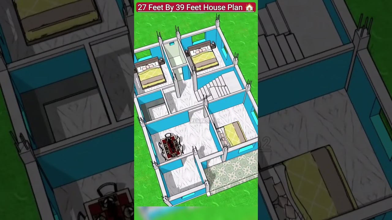 27 Feet By 39 Feet House Plan #floorplan #makanakanaksha #homeideas #gharkanaksha #shortfeed