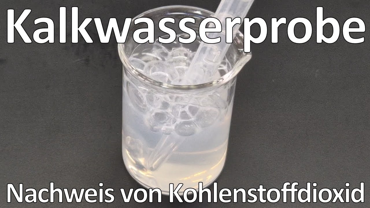 Kalkwasserprobe zum Nachweis von Kohlenstoffdioxid und gel&ouml;stem Calciumhydroxid  - Chemie Schule