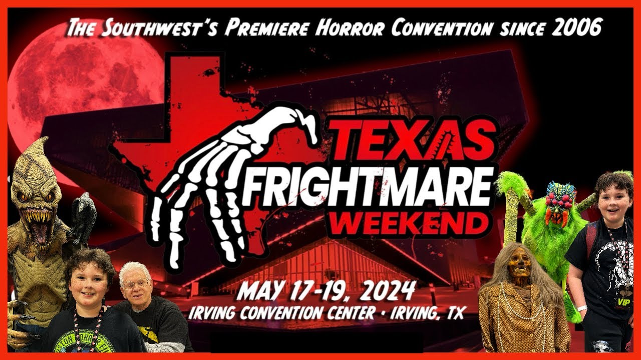 Texas Frightmare Weekend 2024 Horror Convention Irving Texas Celebrity & Vendor Walkthrough Tour TFW