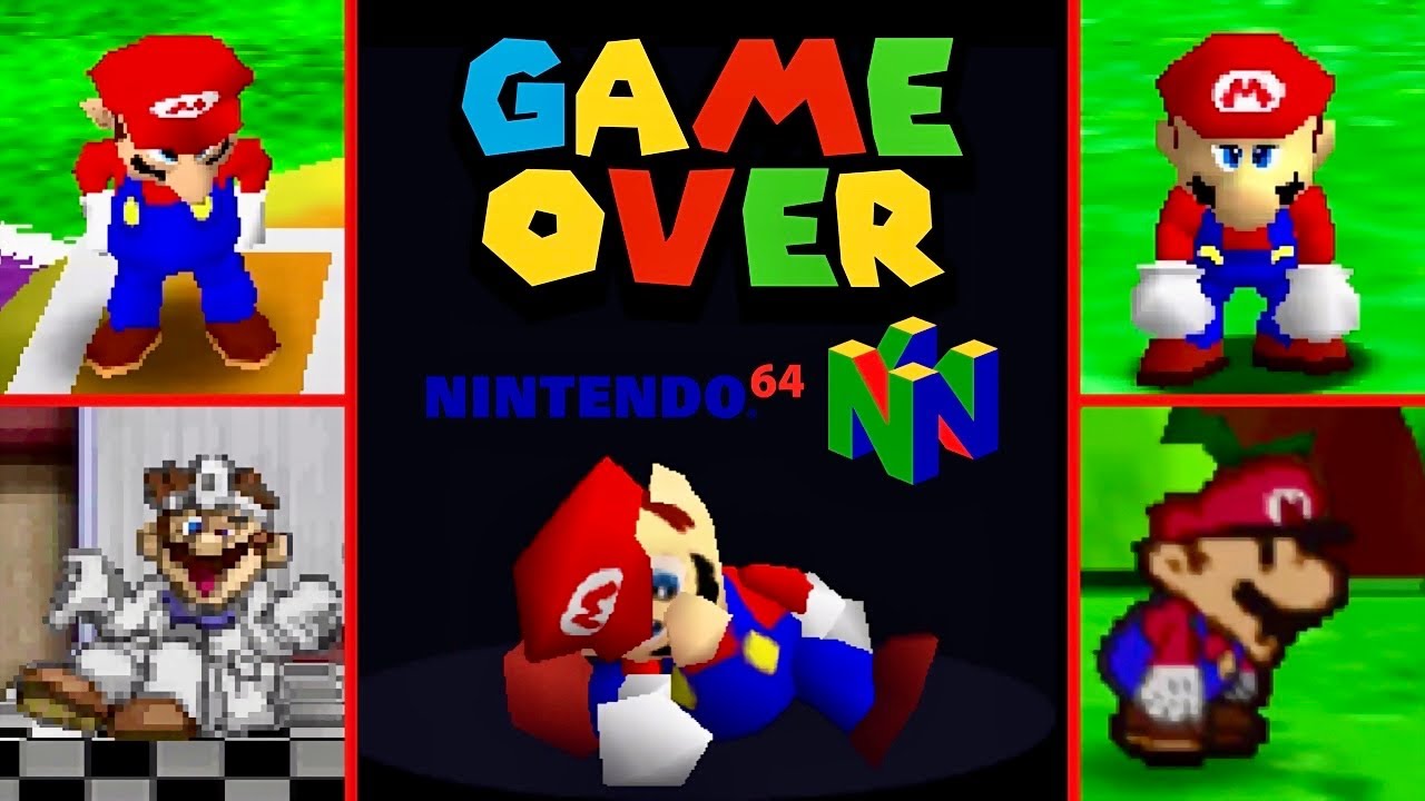 Evolution of Mario Nintendo 64 GAME OVER Screens